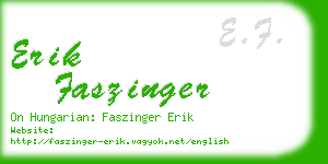 erik faszinger business card